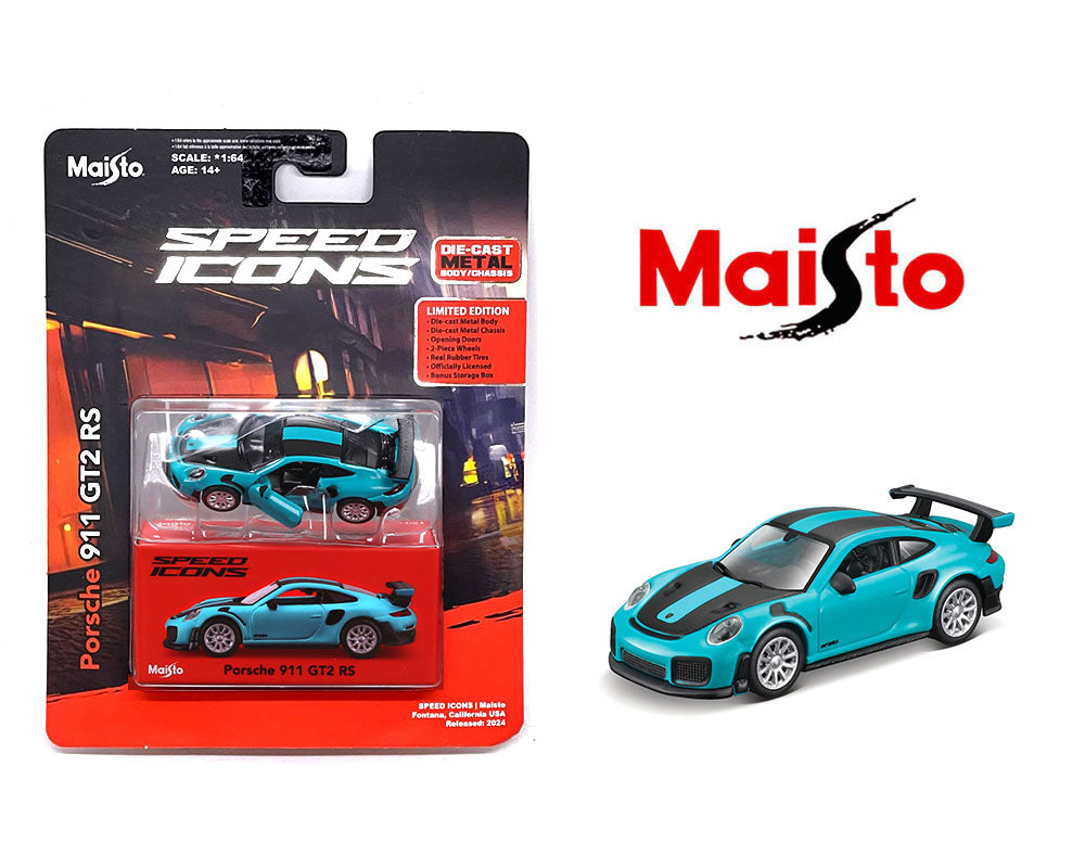 Maisto Speed Icons Porsche 911 GT2 RS Miami Blue