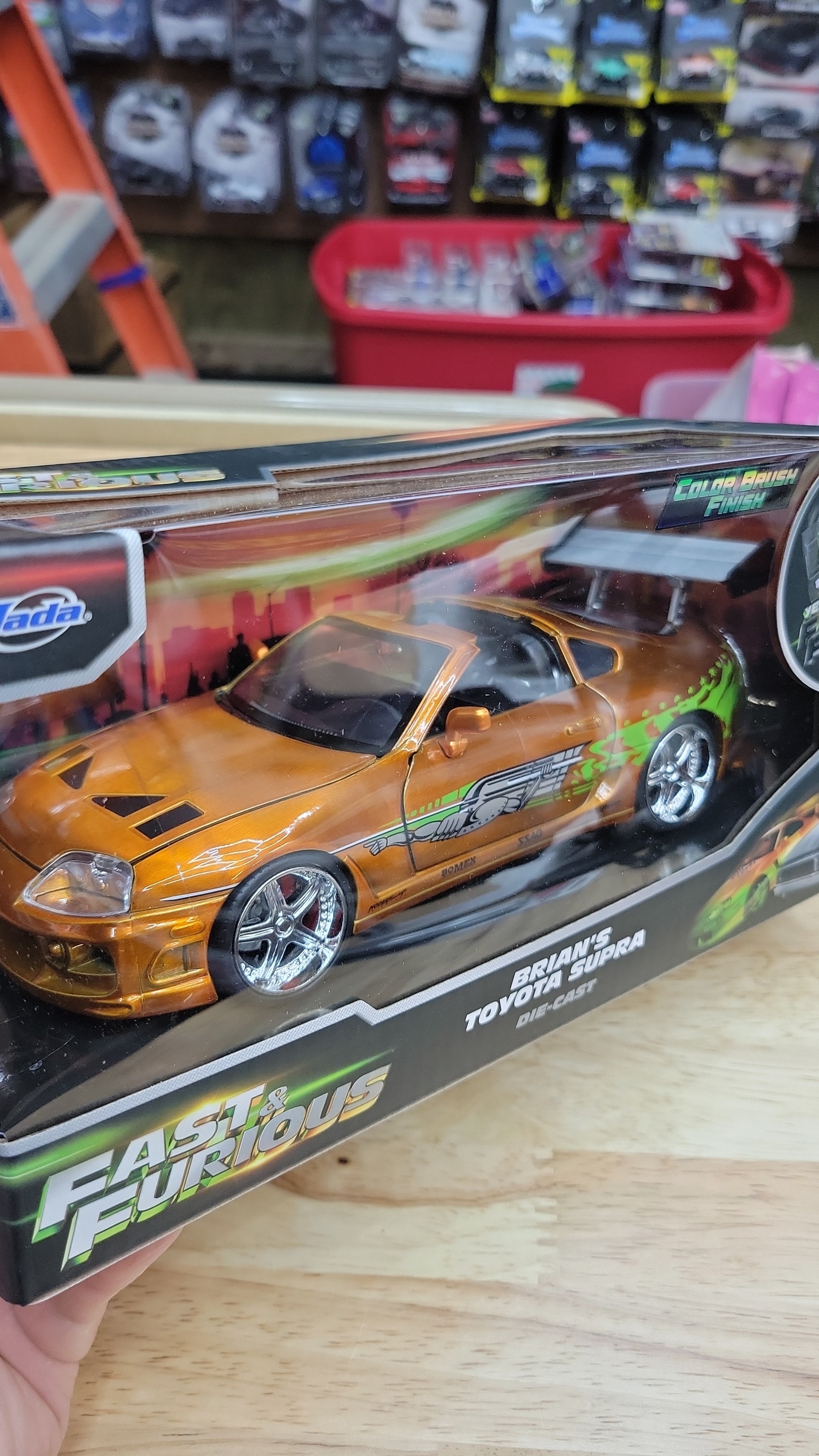 Jada 1:24 Scale Fast & Furious Brian's Toyota Supra Orange Color Brush Finish
