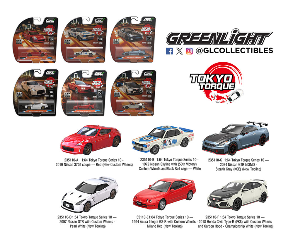 Greenlight Tokyo Torque Set of 6 Cars / Series 10