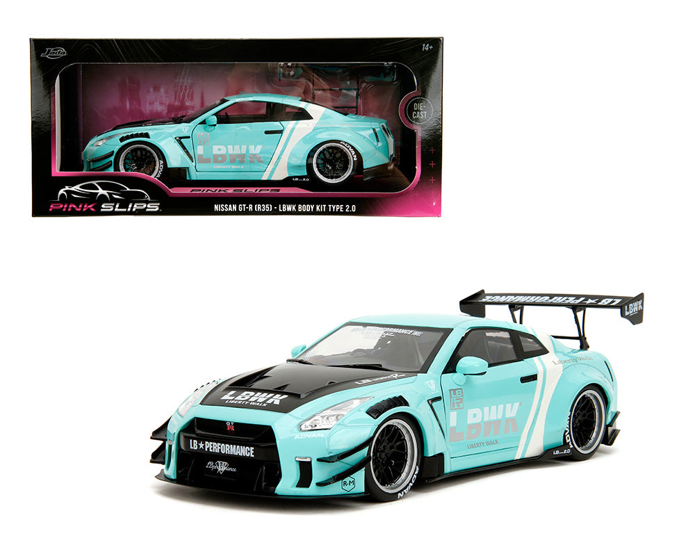 Jada 1:18 Scale Pink Slips Nissan GT-R R35 Liberty Walk Kit 2.0