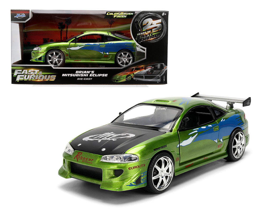 Jada 1:24 Scale Fast & Furious Mitsubishi Eclipse Green Color Brush Finish