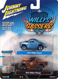 Johnny Lightning Willys Gassers 2 Pack 1941 Coupe & 1933 Pickup Gulf
