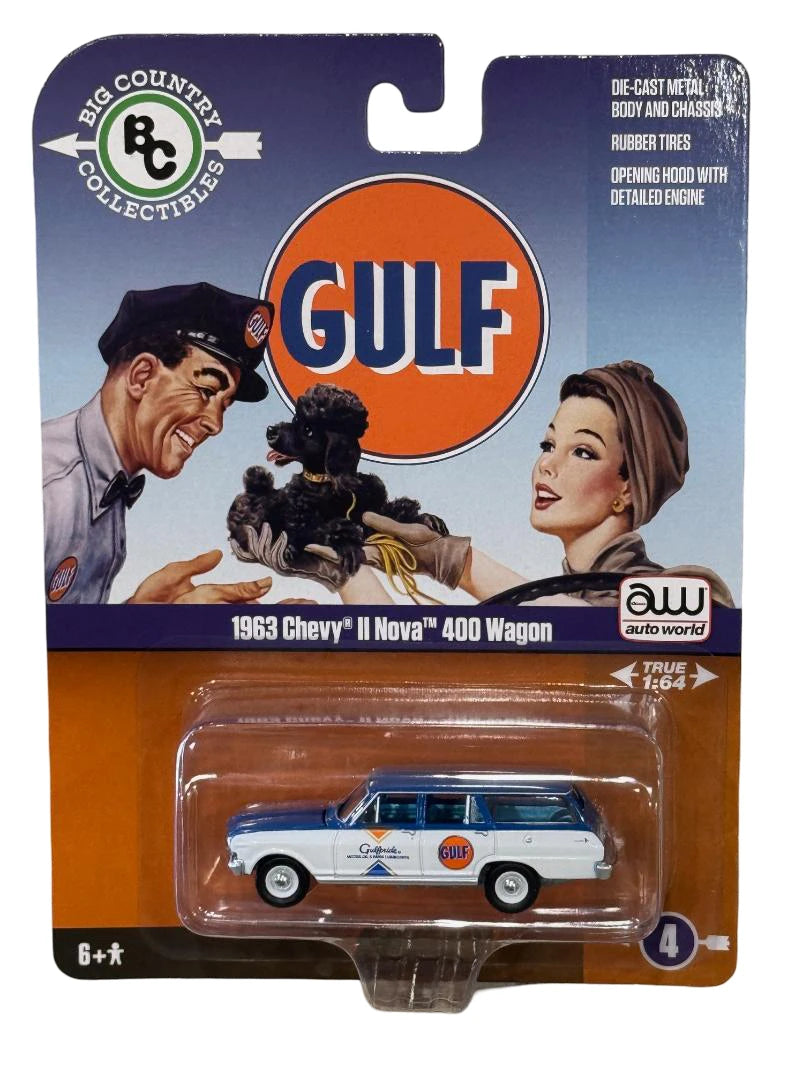 Auto World BIg Country Collectibles 1963 Chevy II Nova 400 Wagon Gulf