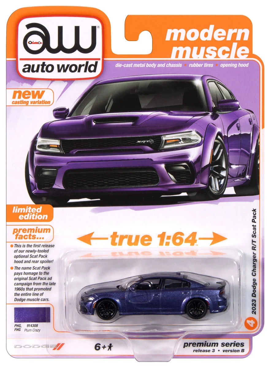Auto World 2023 Dodge Charger R/T Scat Pack Purple Modern Muscle