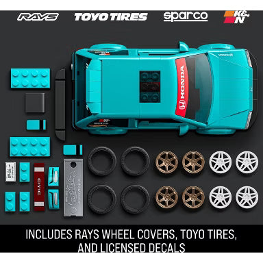 Hot Wheels Brick Shop 1990 Honda CIvic EF Teal
