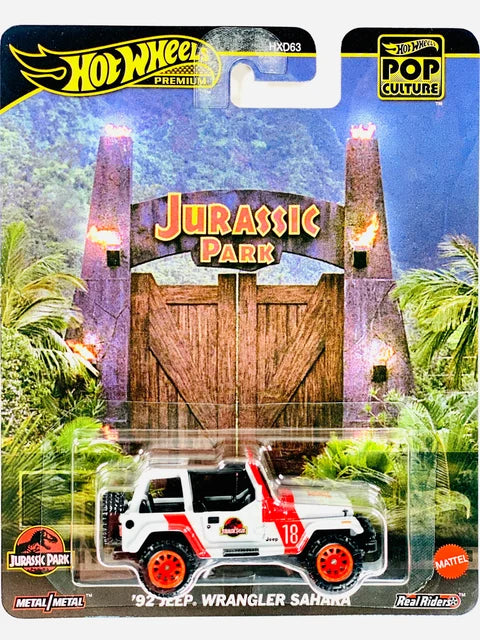 Hot Wheels Premium Pop Culture Jurassic Park 1992 Jeep Wrangler