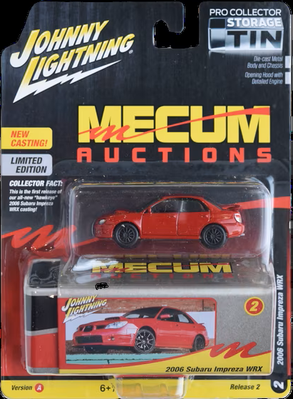 Johnny Lightning 2006 Subaru Impreza WRX Collector Storage Tin Red