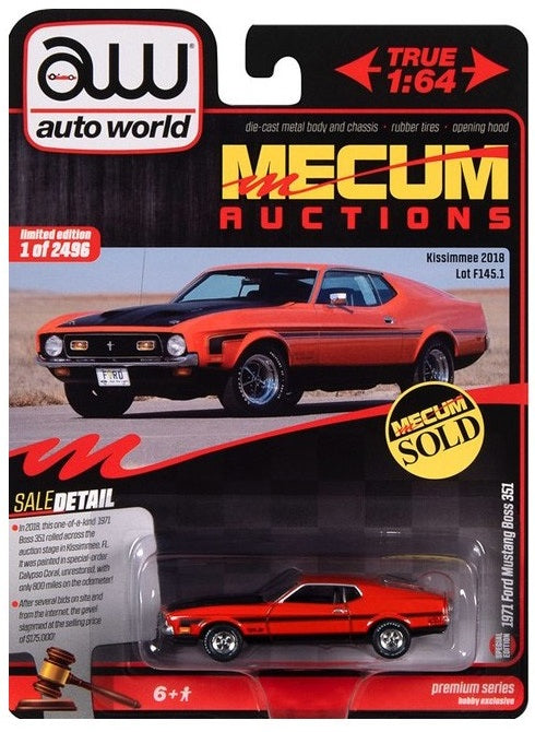 Auto World 1971 Ford Mustang Boss 351 Mecum Auctions