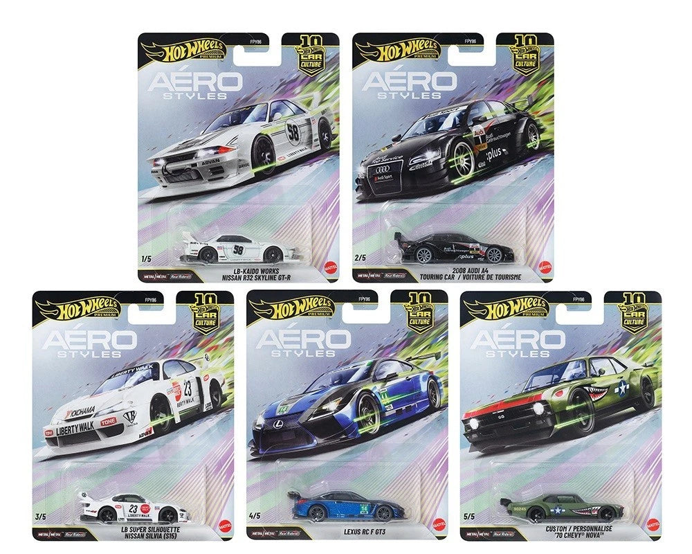 Hot Wheels Premium Car Culture Aero Styles 5 Car Set