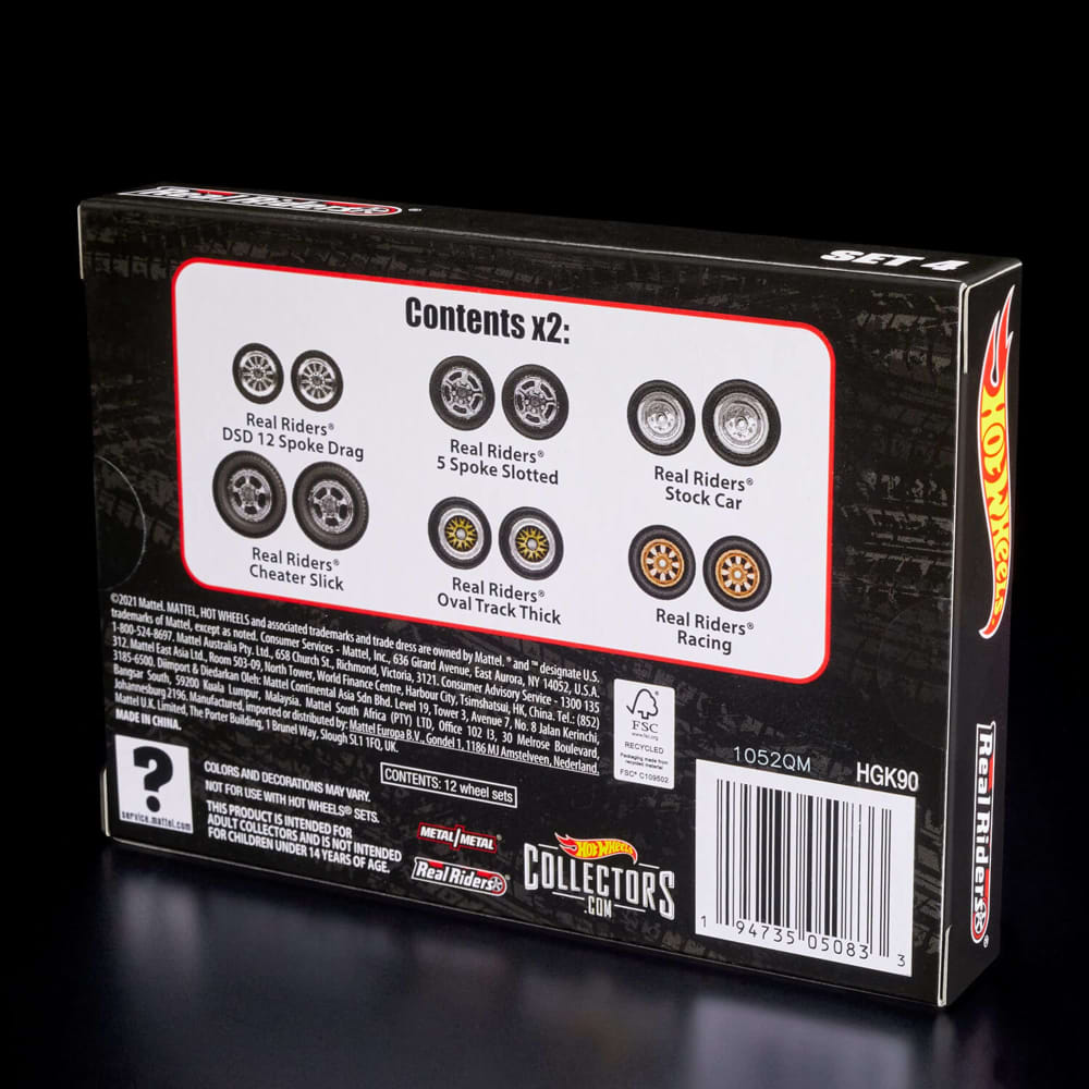 Hot Wheels Real Riders Wheel Pack Set 4